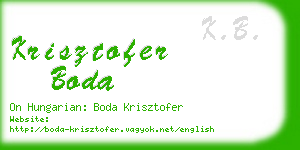 krisztofer boda business card